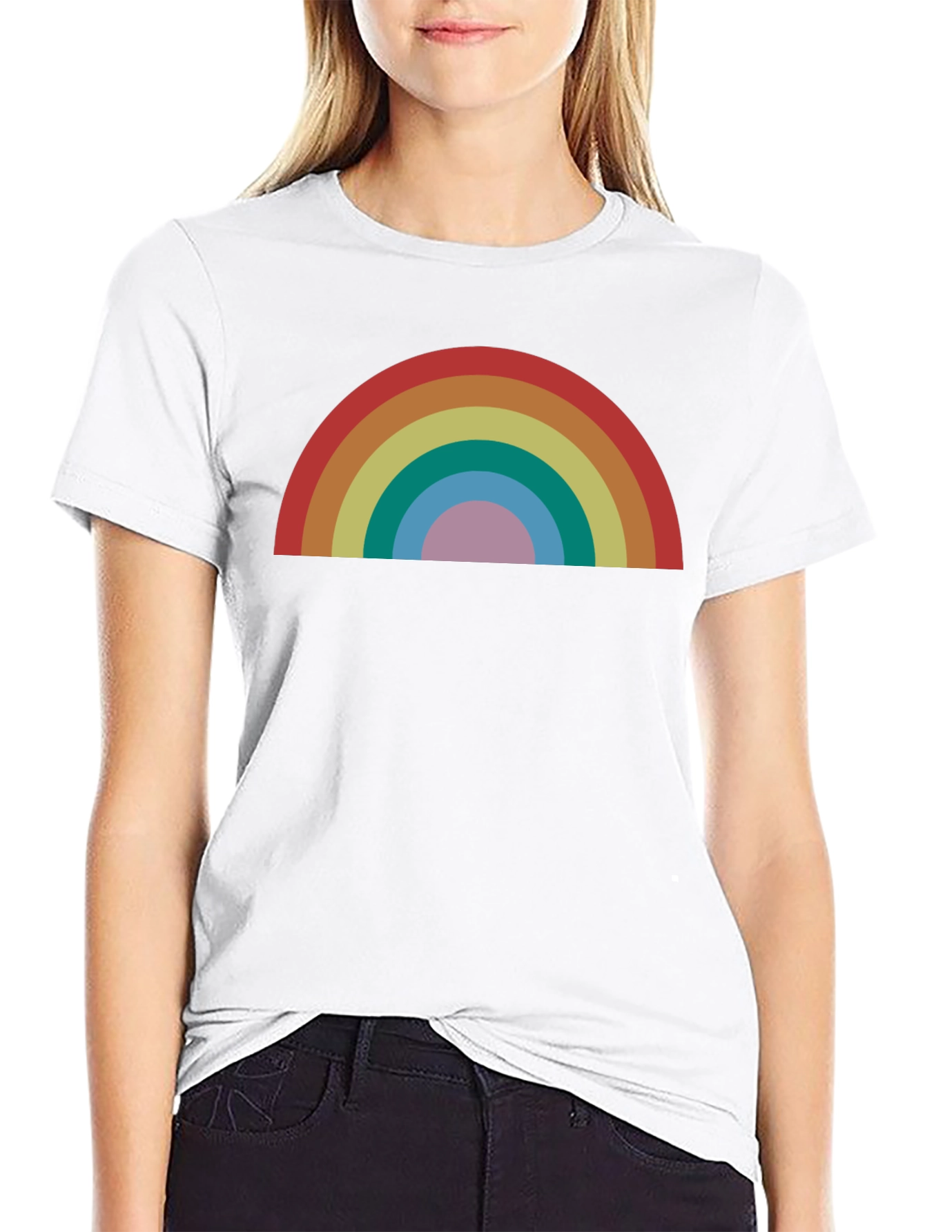 Retro Rainbow Graphic T-Shirt - Stylish and Comfortable
