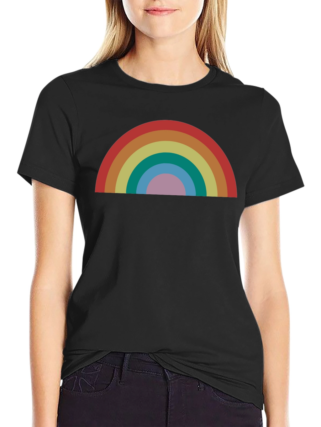 Retro Rainbow Graphic T-Shirt - Stylish and Comfortable