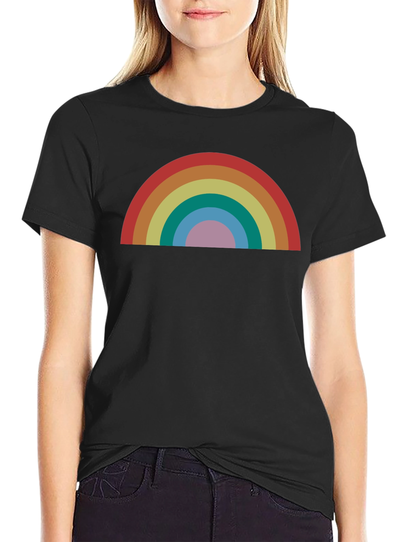 Retro Rainbow Graphic T-Shirt - Stylish and Comfortable