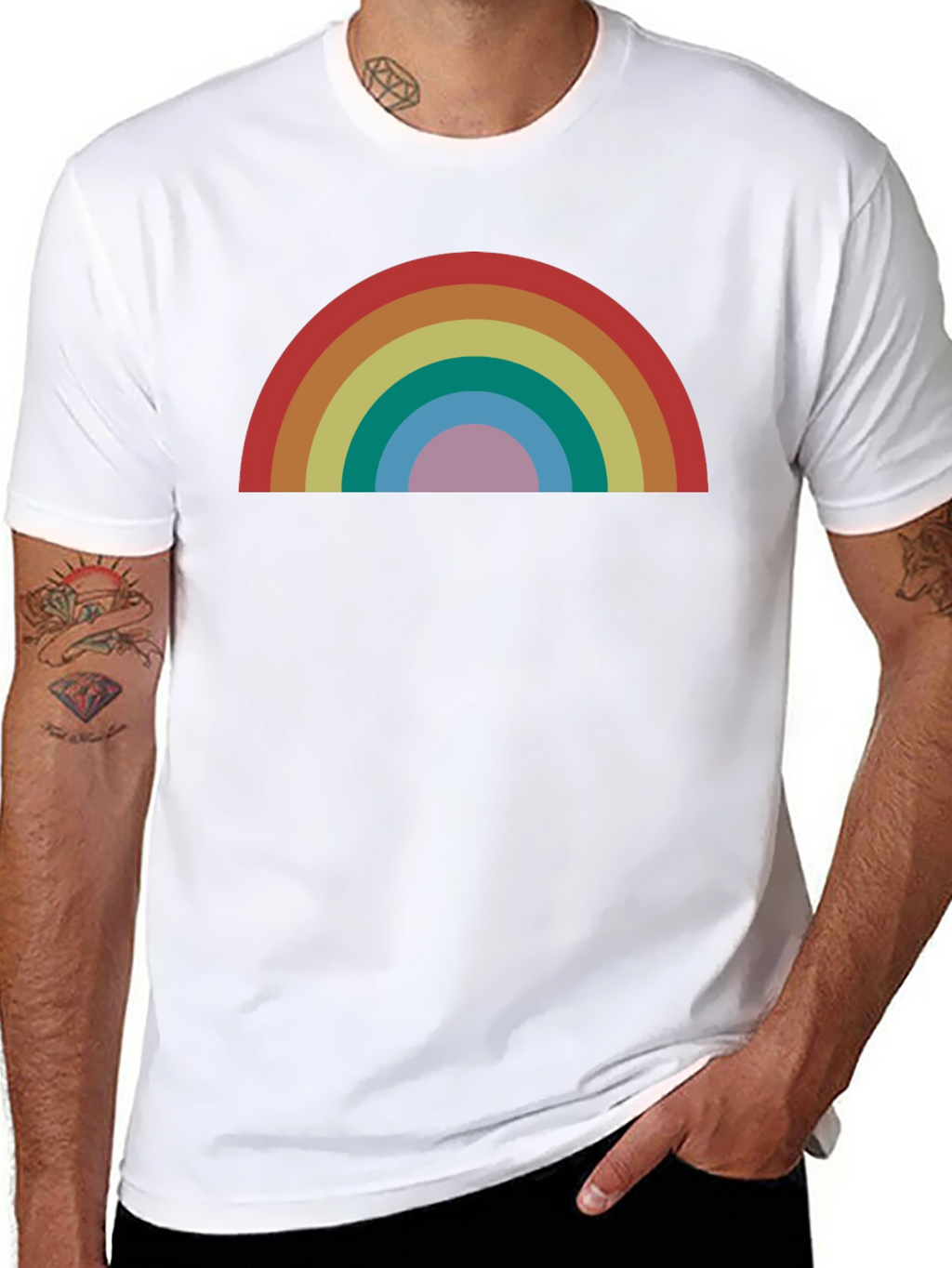 Retro Rainbow Graphic T-Shirt - Stylish and Comfortable
