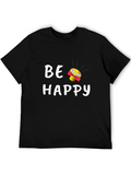 Be Happy Graphic Tee - Black T-Shirt