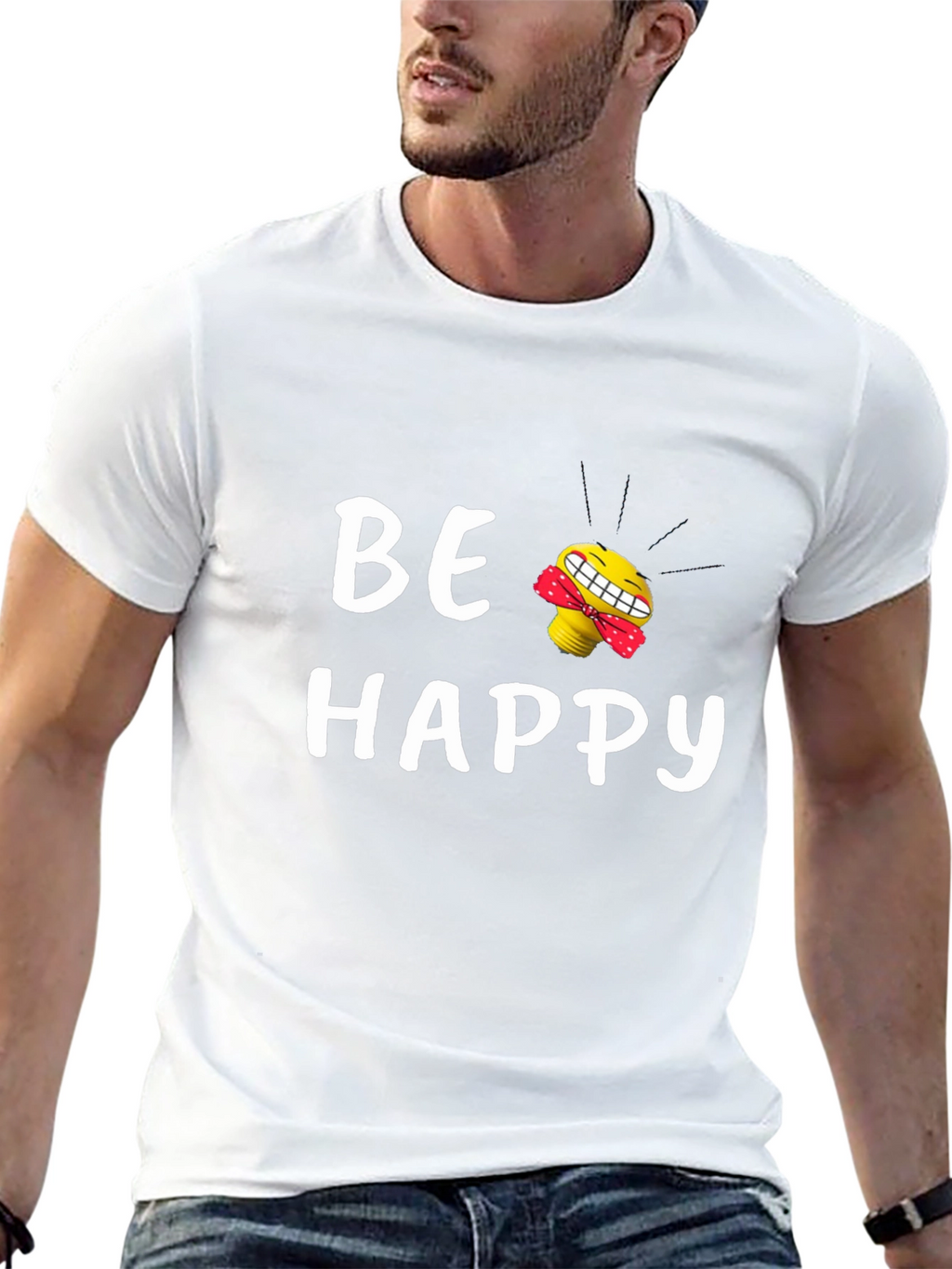 Be Happy Graphic Tee - Black T-Shirt