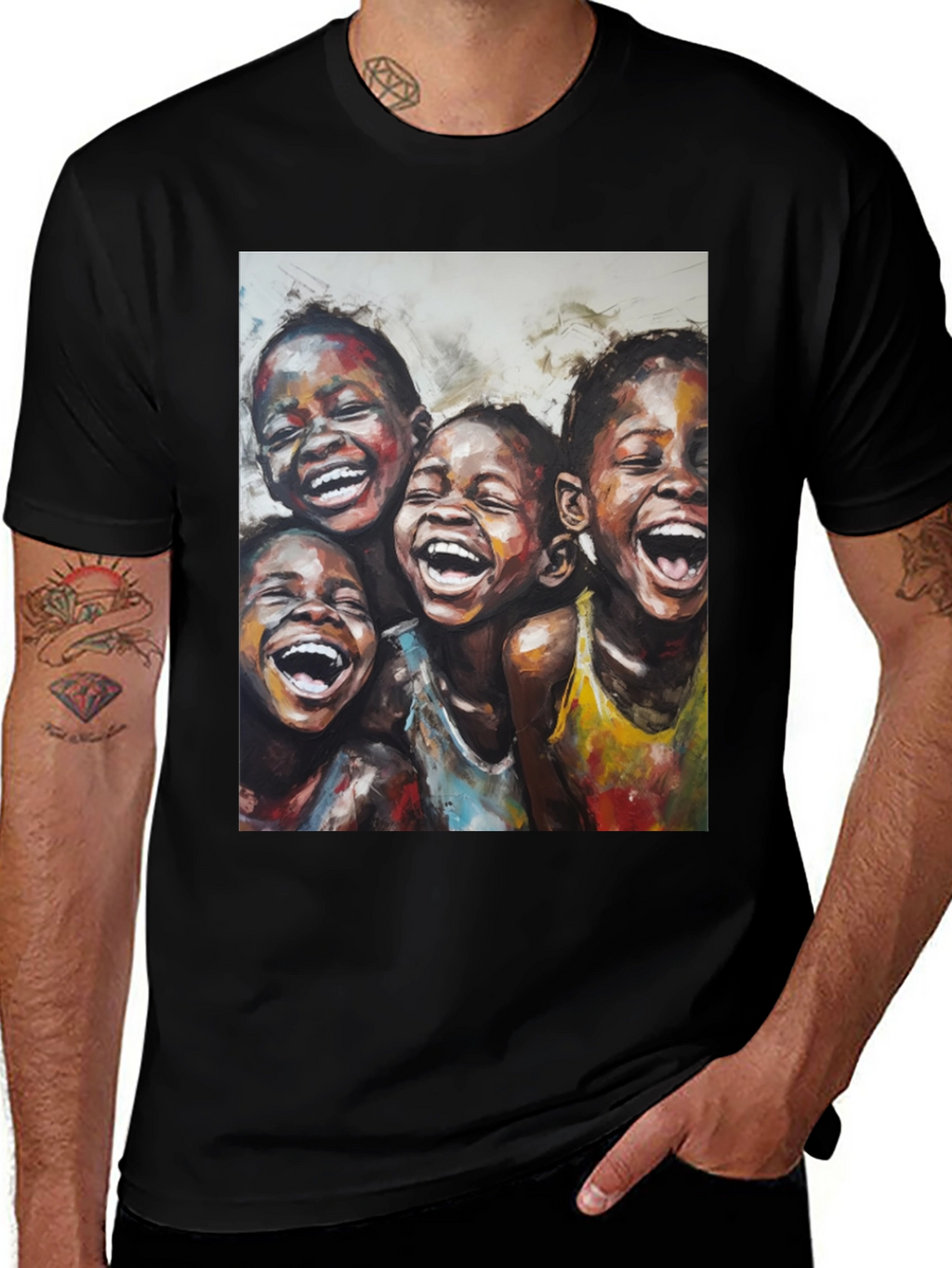 Joyful Children Graphic Tee - Black