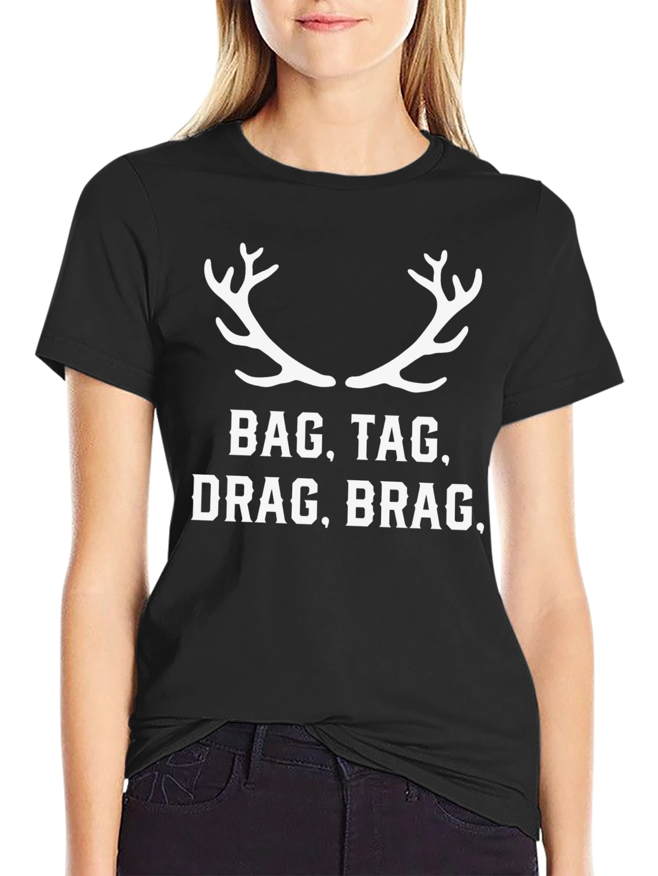 Mens Bag Tag Drag Brag T-Shirt Hunting Tee