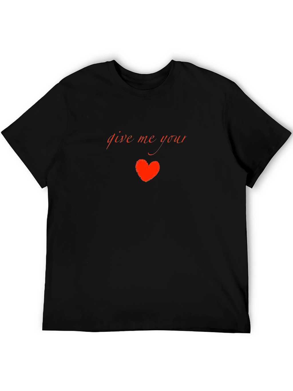 Give Me Your Heart Black Graphic Tee