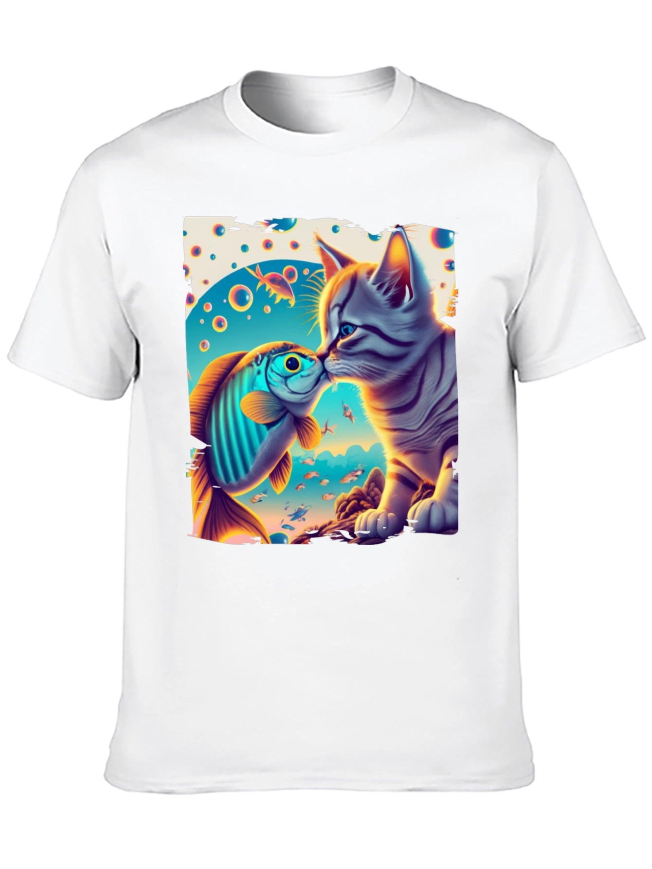 Cat and Fish Graphic Tee