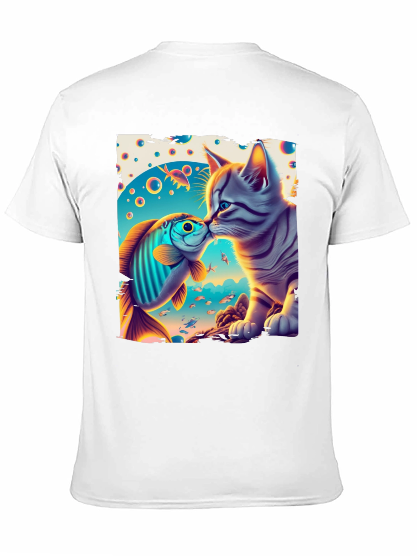 Cat and Fish Graphic Tee