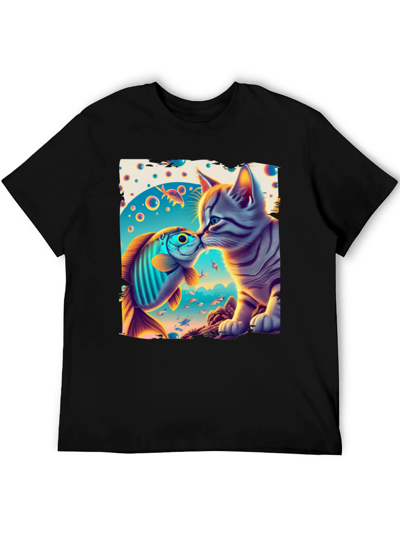 Cat and Fish Graphic Tee