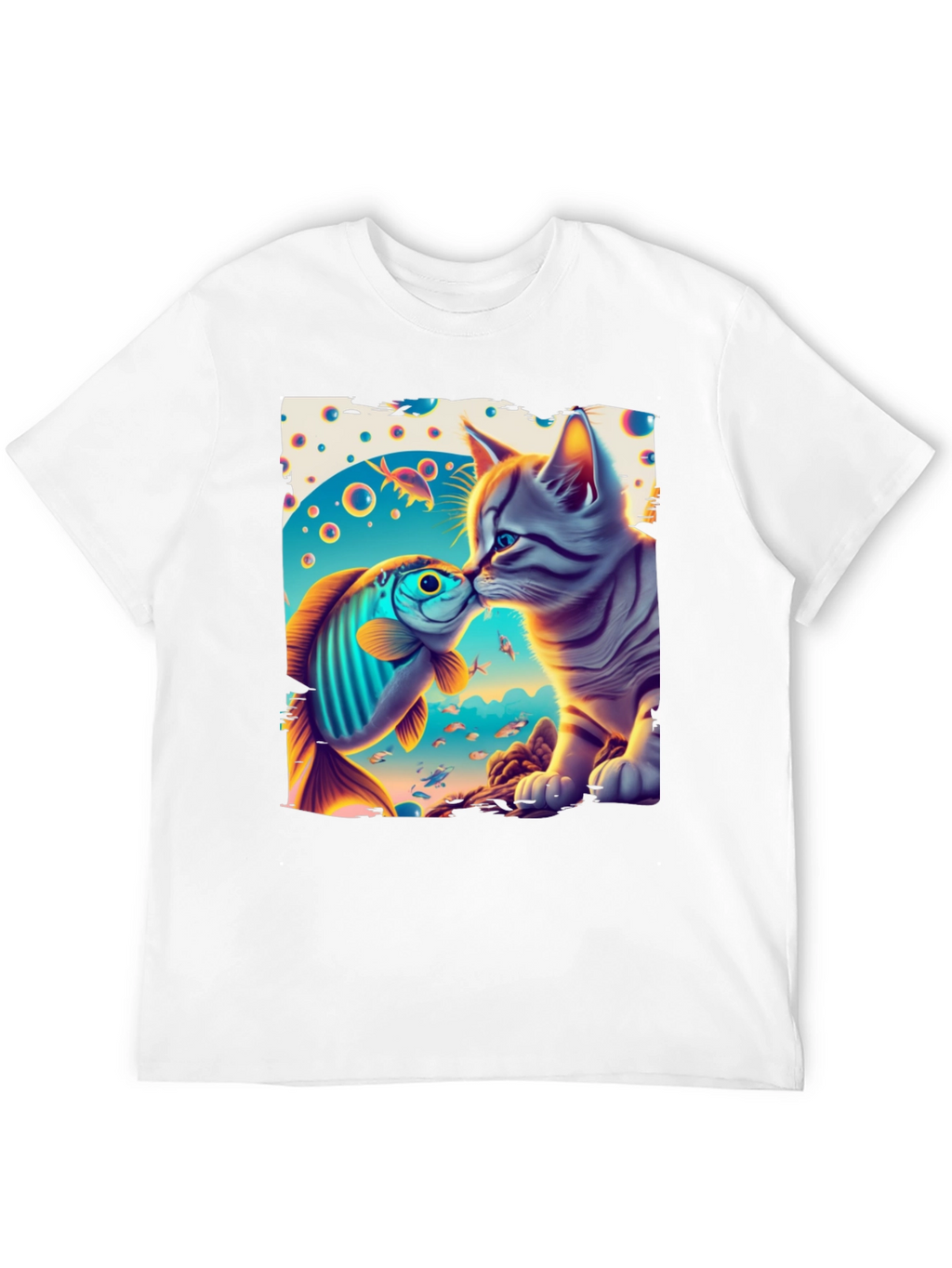 Cat and Fish Graphic Tee