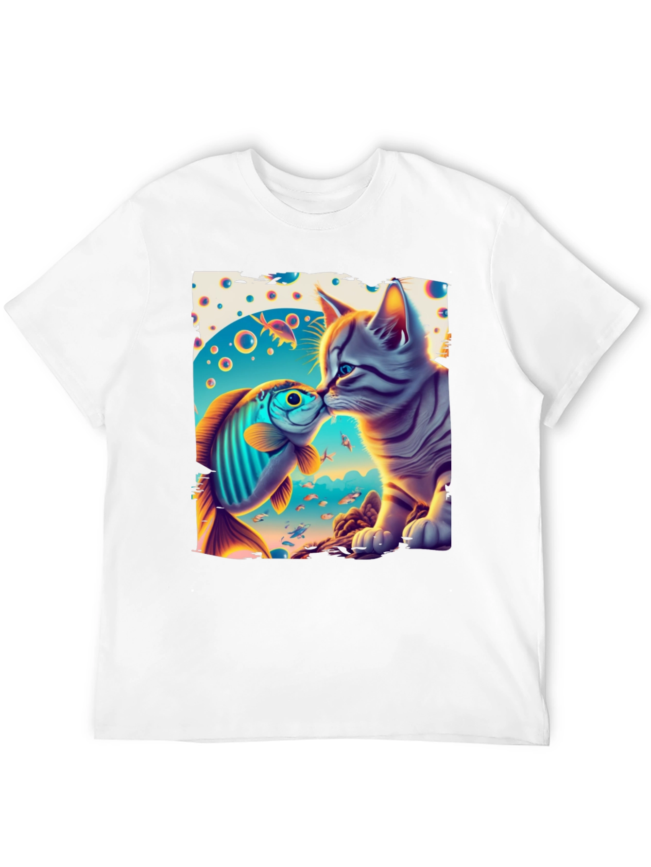 Cat and Fish Graphic Tee