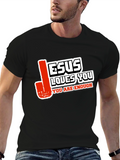Jesus Loves You Graphic T-Shirt - Black