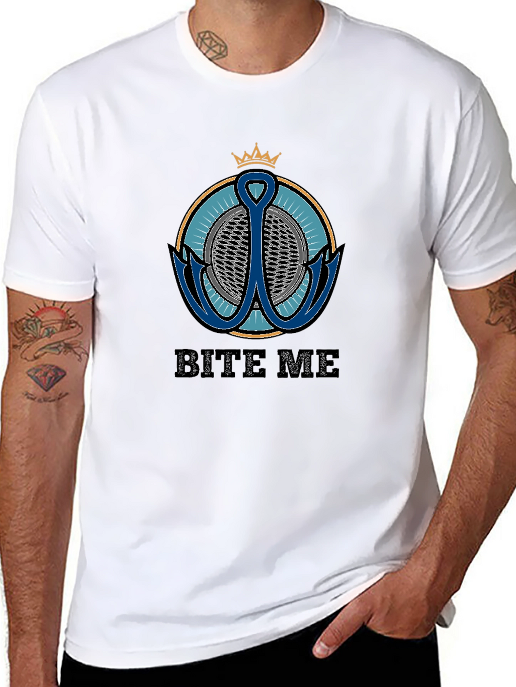 Bite Me T-Shirt with Anchor Graphic