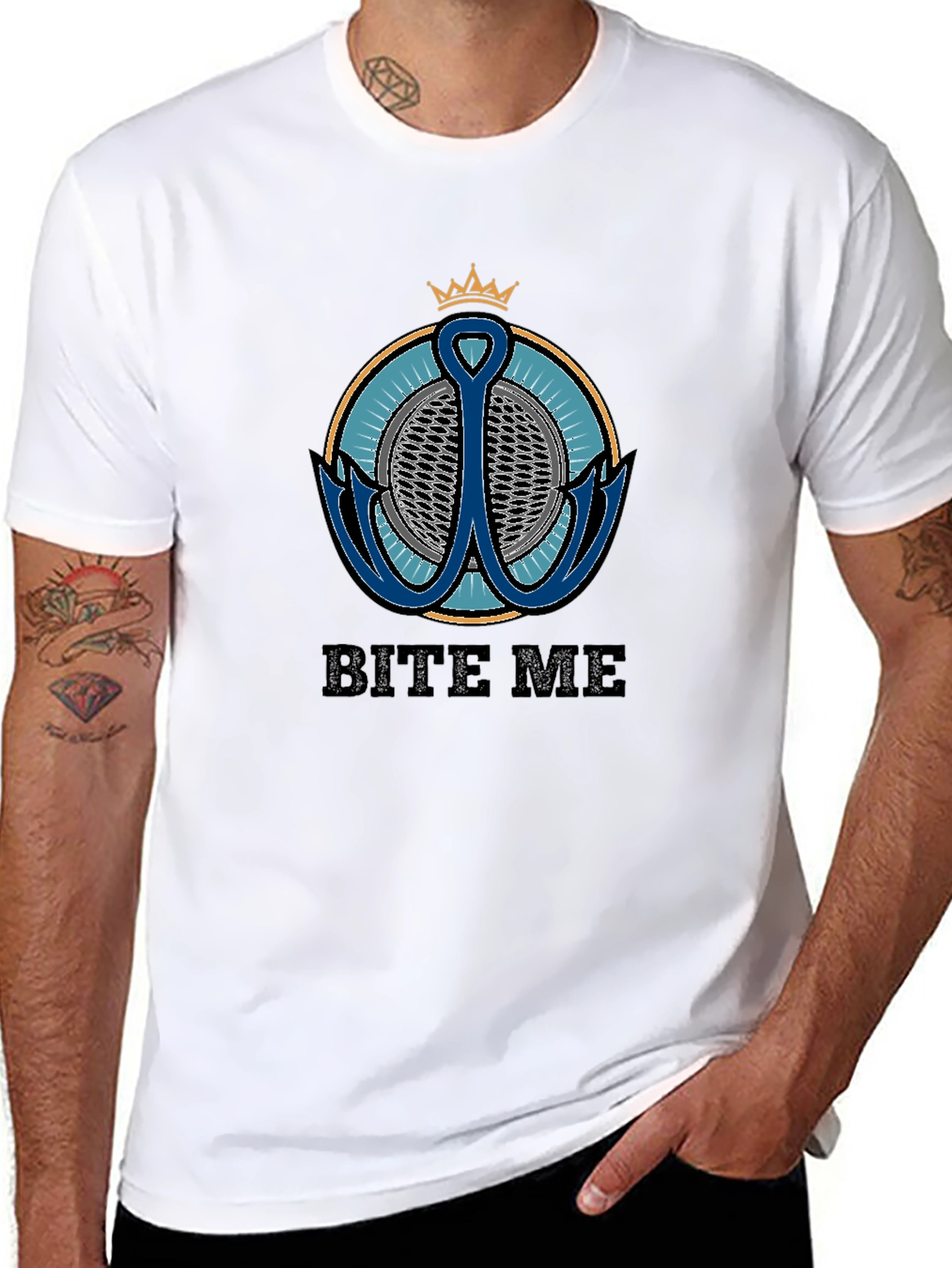 Bite Me T-Shirt with Anchor Graphic