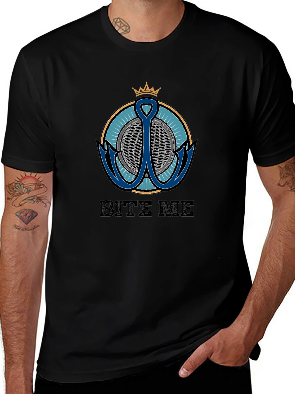 Bite Me T-Shirt with Anchor Graphic