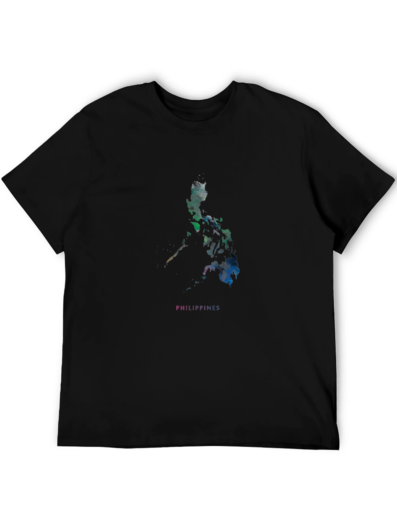 Philippines Watercolor Map Black T-Shirt