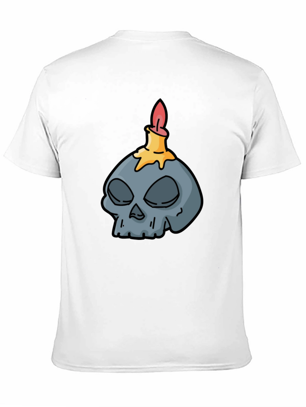 Skull Candle Graphic Tee - Black Cotton T-Shirt