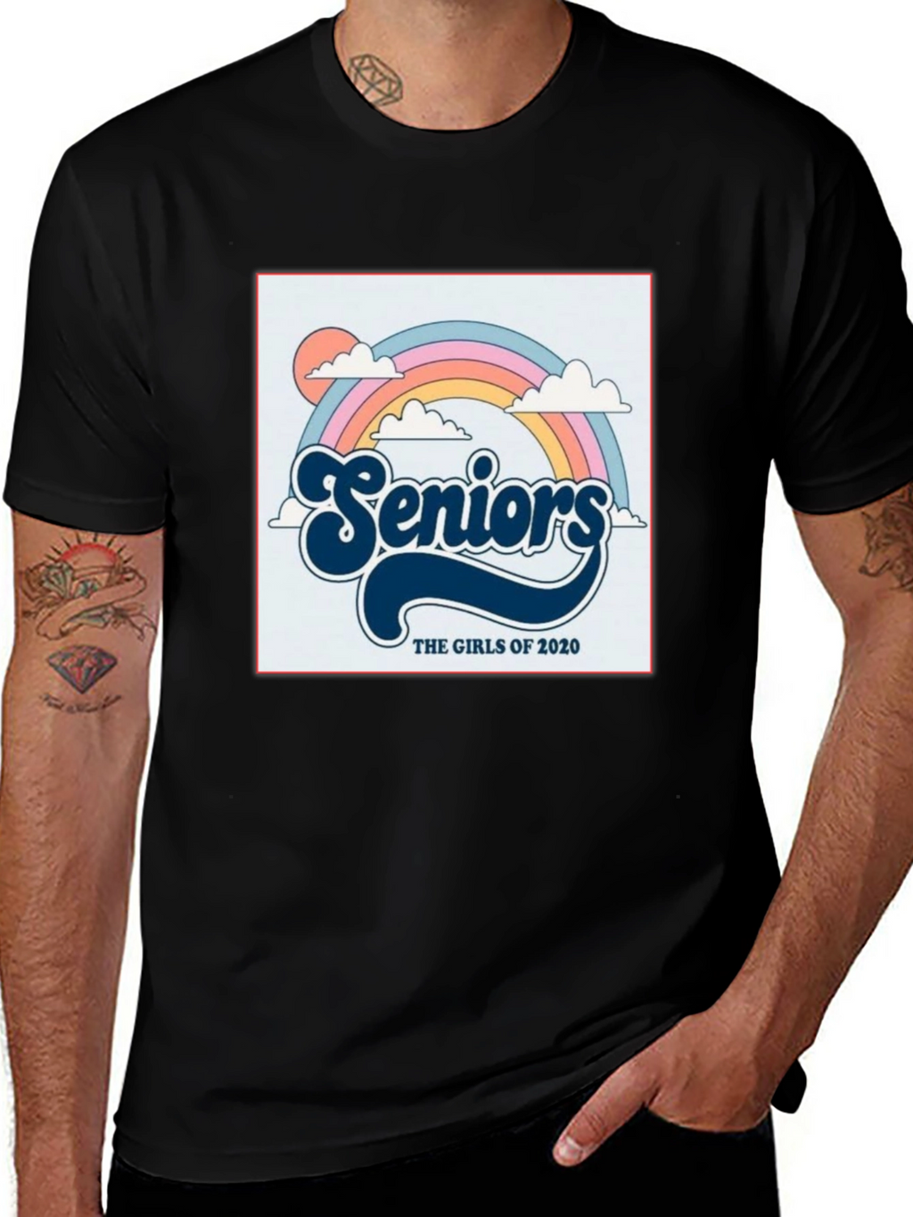 Retro Seniors Girls of 2020 Rainbow T-Shirt