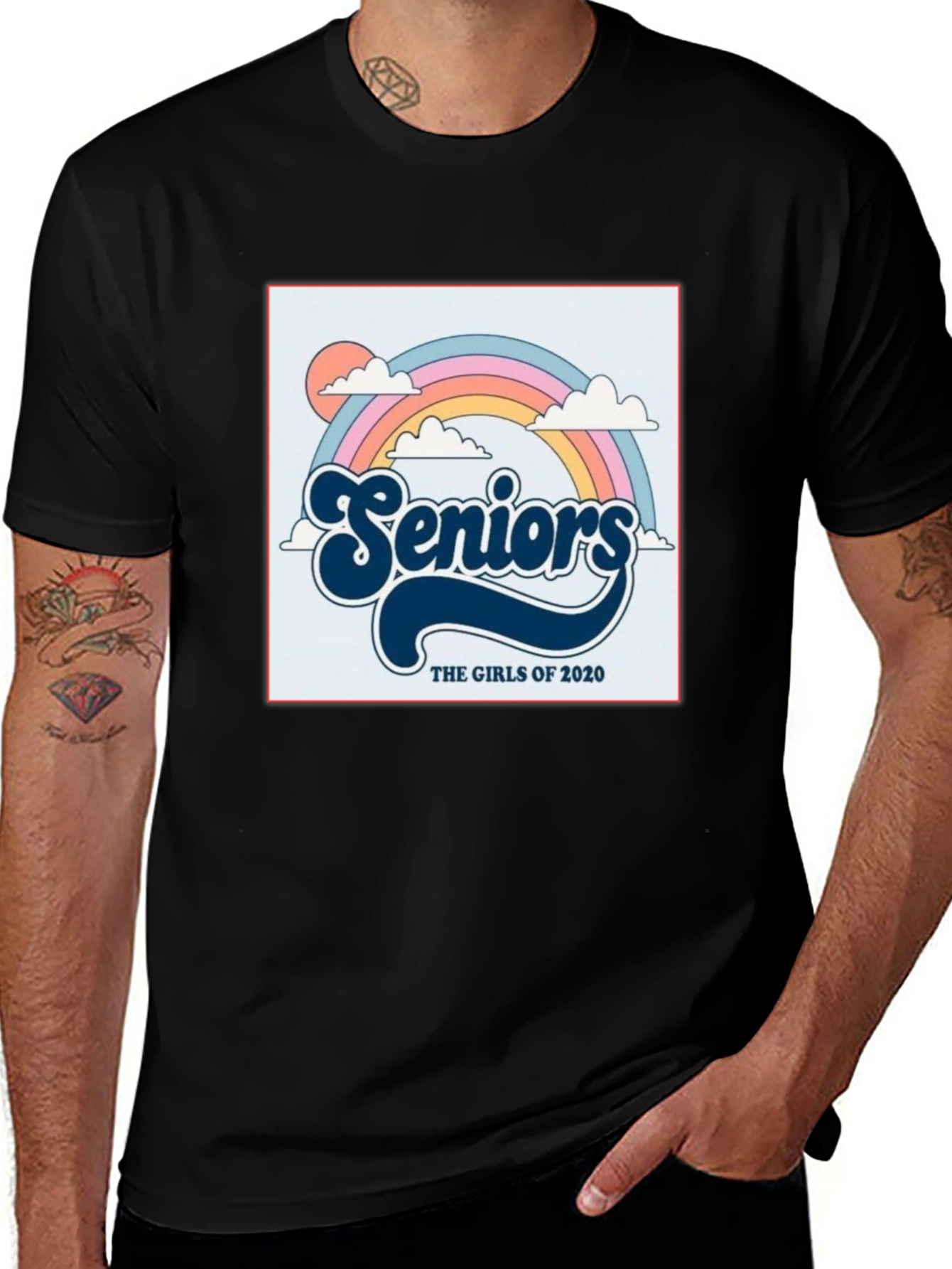 Retro Seniors Girls of 2020 Rainbow T-Shirt