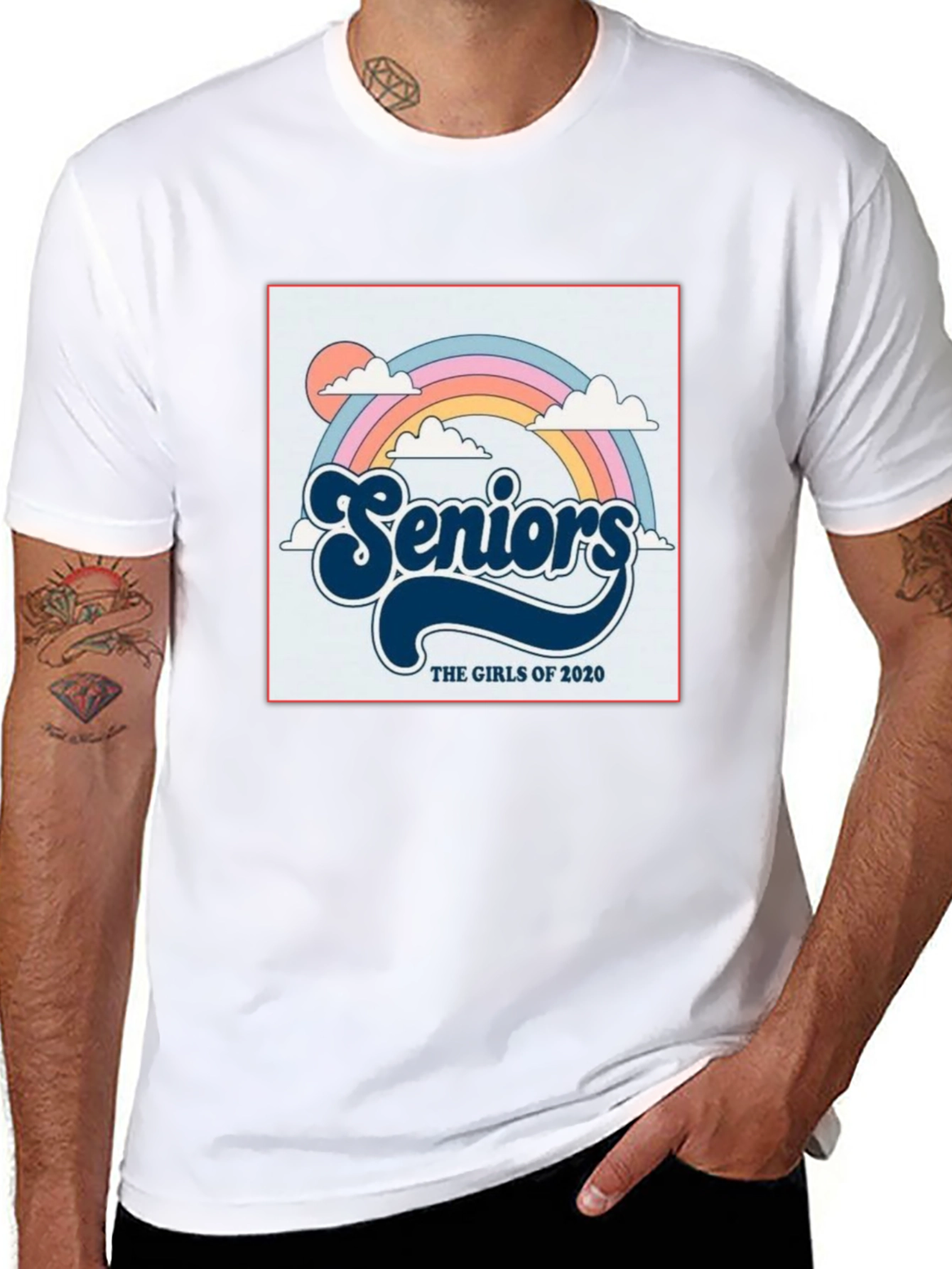 Retro Seniors Girls of 2020 Rainbow T-Shirt