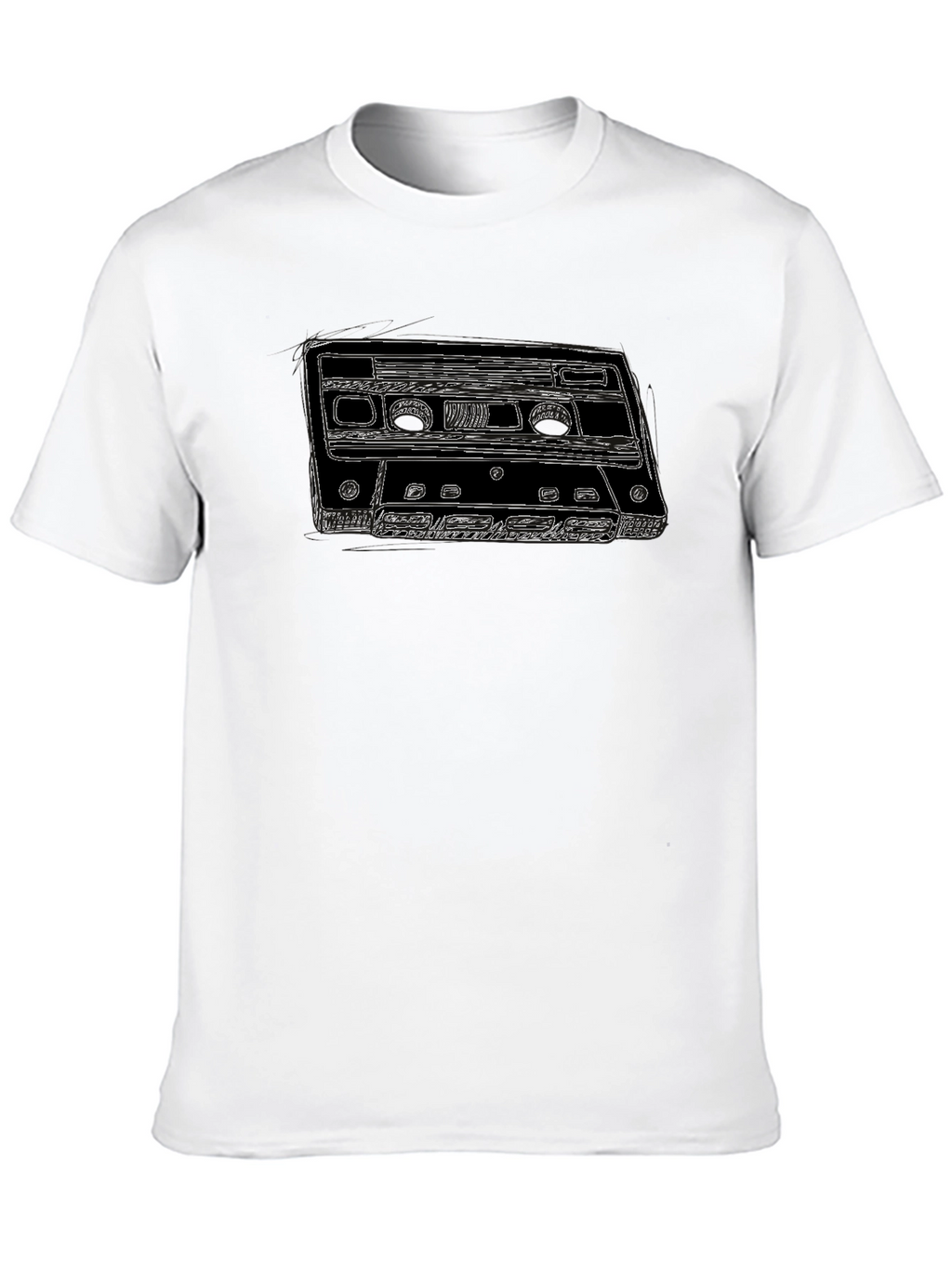 Retro Cassette Tape Graphic Tee - Black T-Shirt