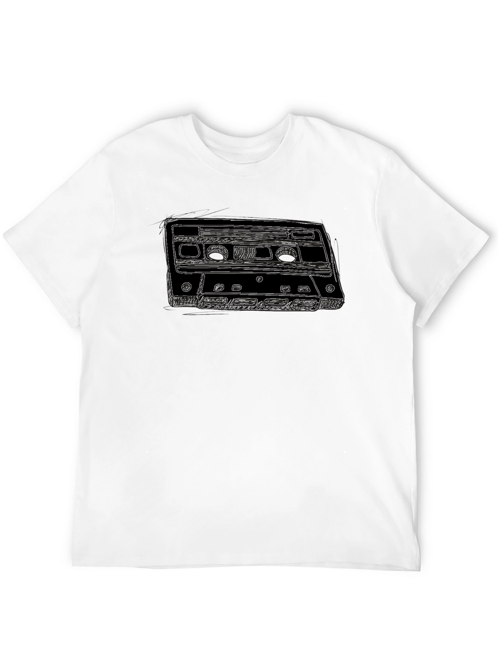 Retro Cassette Tape Graphic Tee - Black T-Shirt