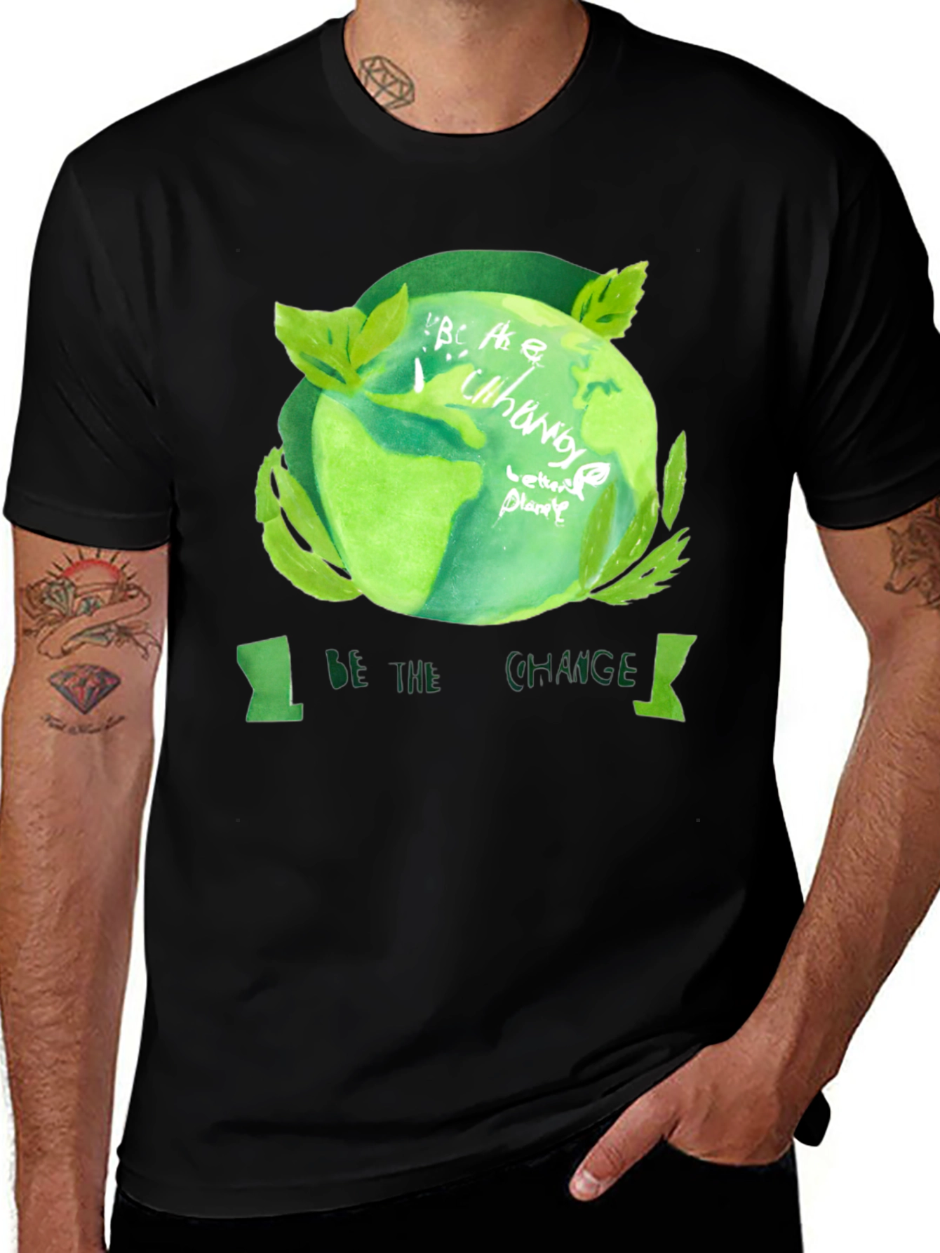 Eco-Friendly Be the Change Black T-Shirt