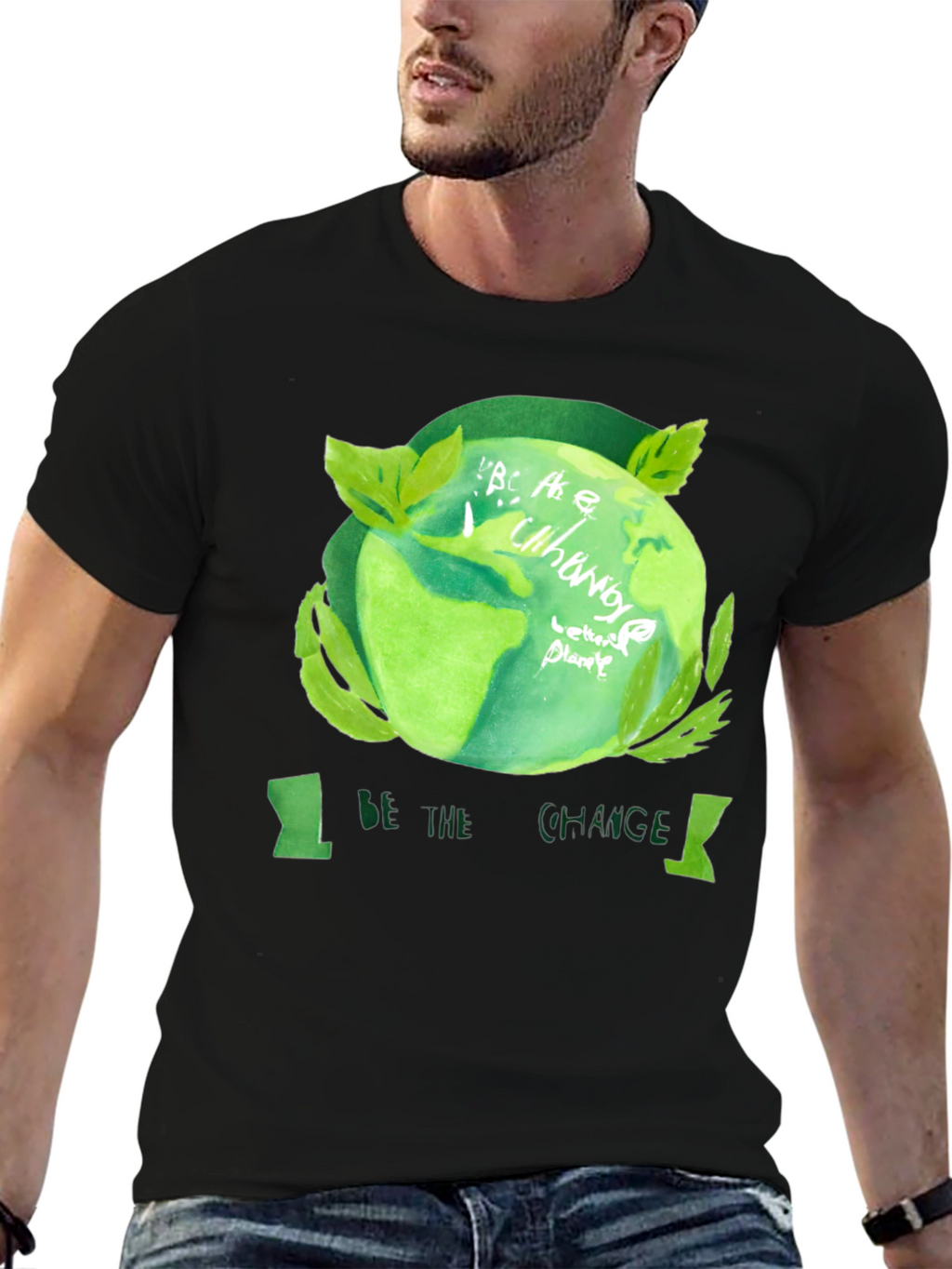 Eco-Friendly Be the Change Black T-Shirt