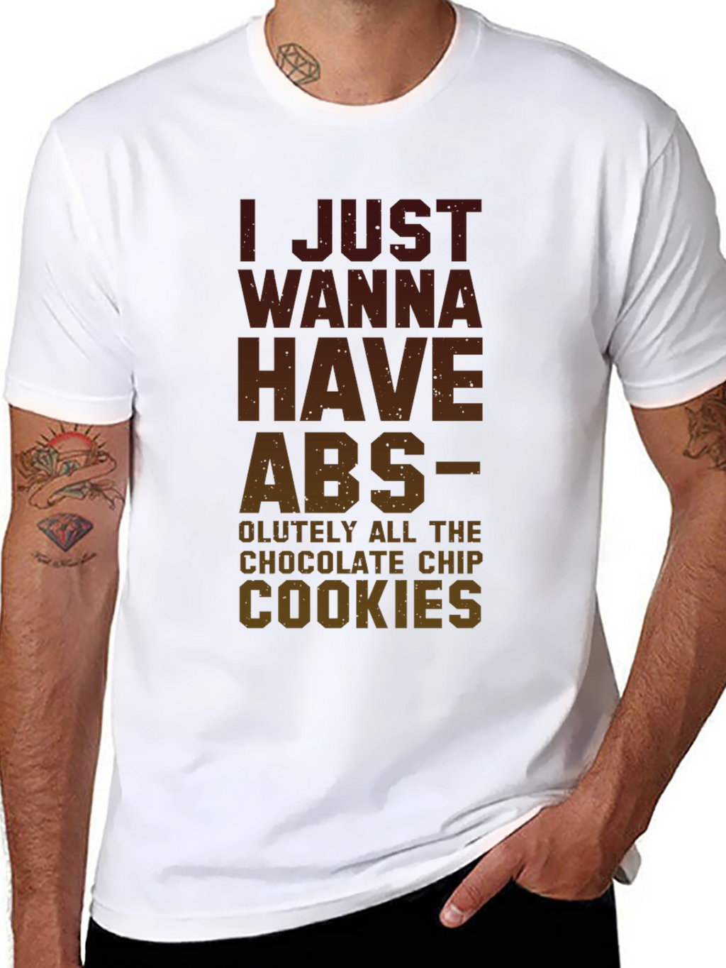 Abs & Cookies Funny Graphic T-Shirt