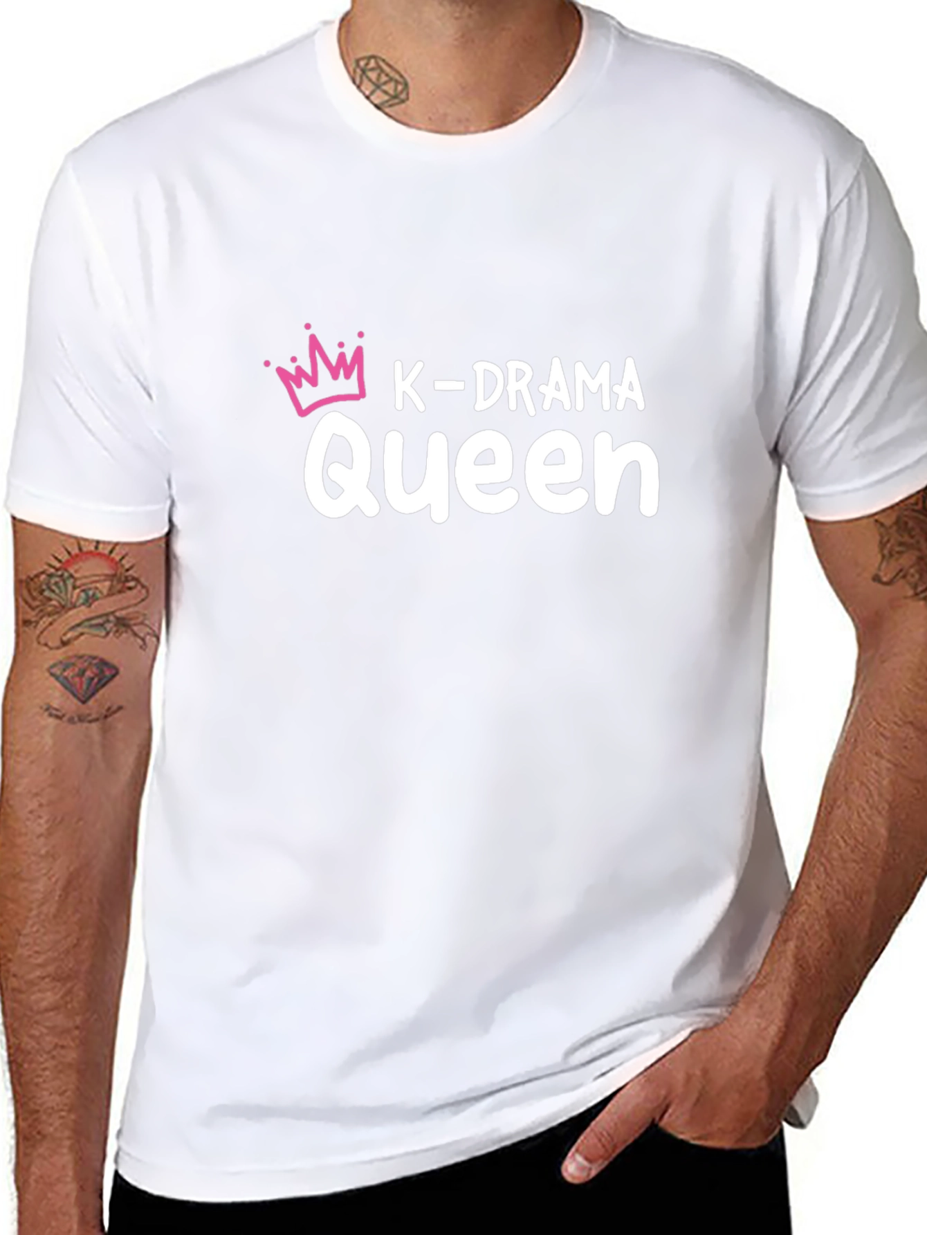 K-Drama Queen Graphic Tee - Black Cotton