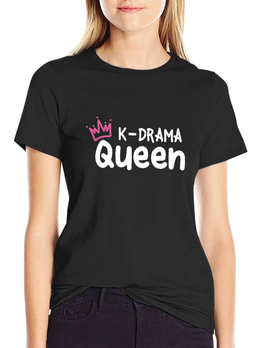 K-Drama Queen Graphic Tee - Black Cotton