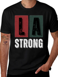 LA Strong Graphic Tee - Unisex Black Cotton T-Shirt