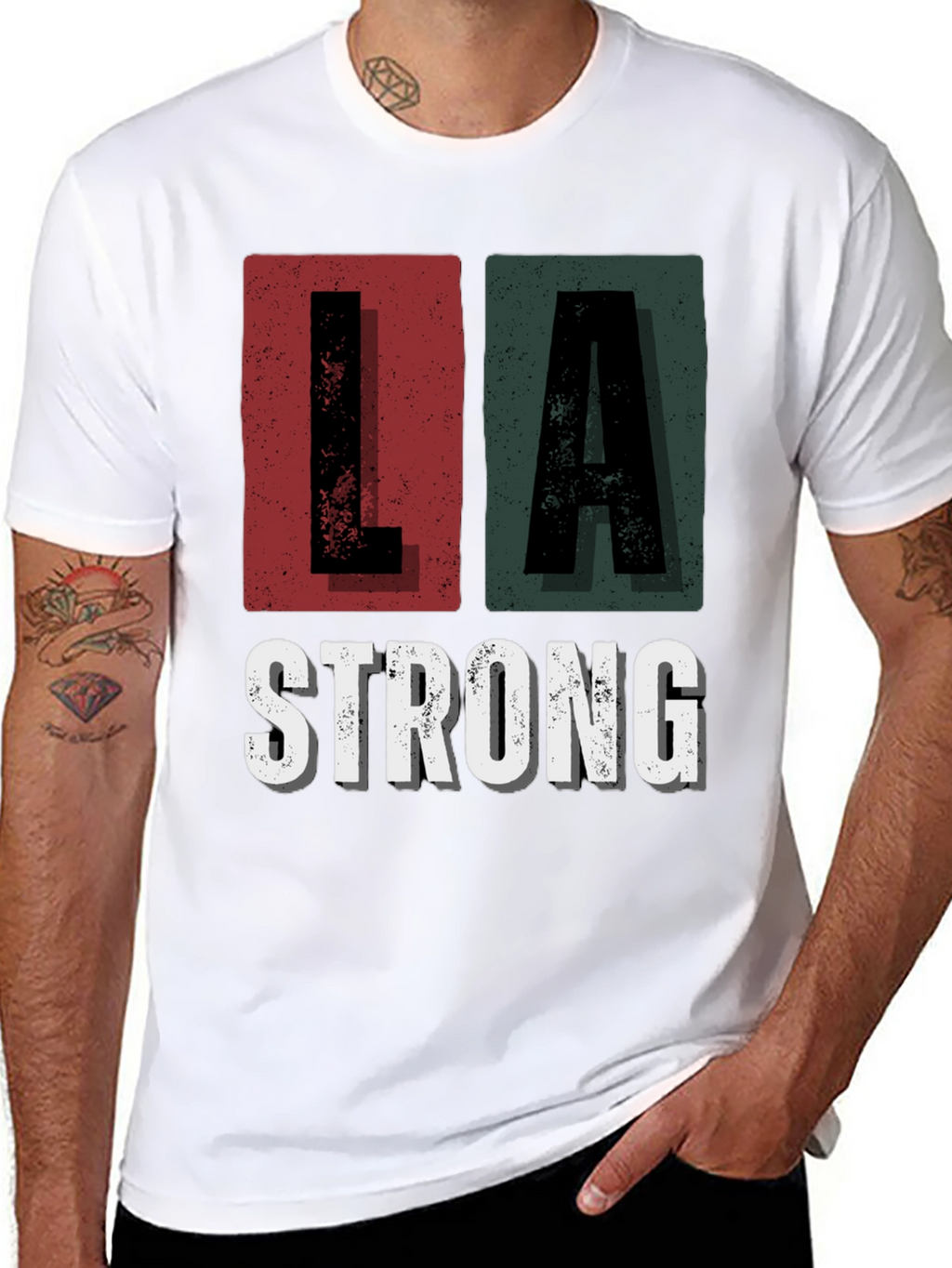 LA Strong Graphic Tee - Unisex Black Cotton T-Shirt