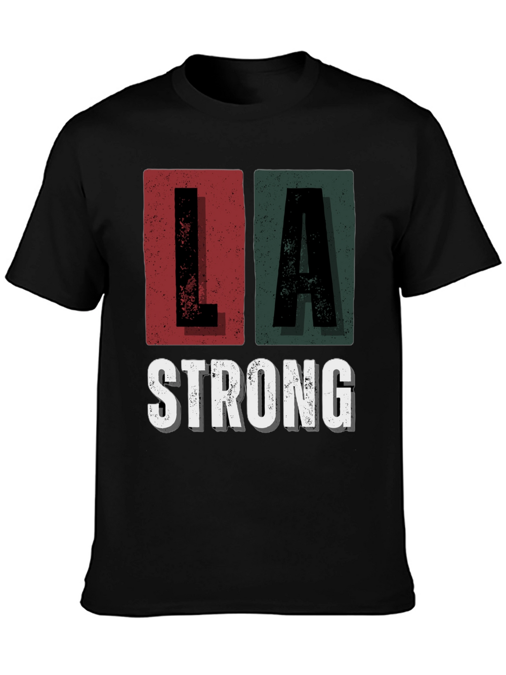 LA Strong Graphic Tee - Unisex Black Cotton T-Shirt