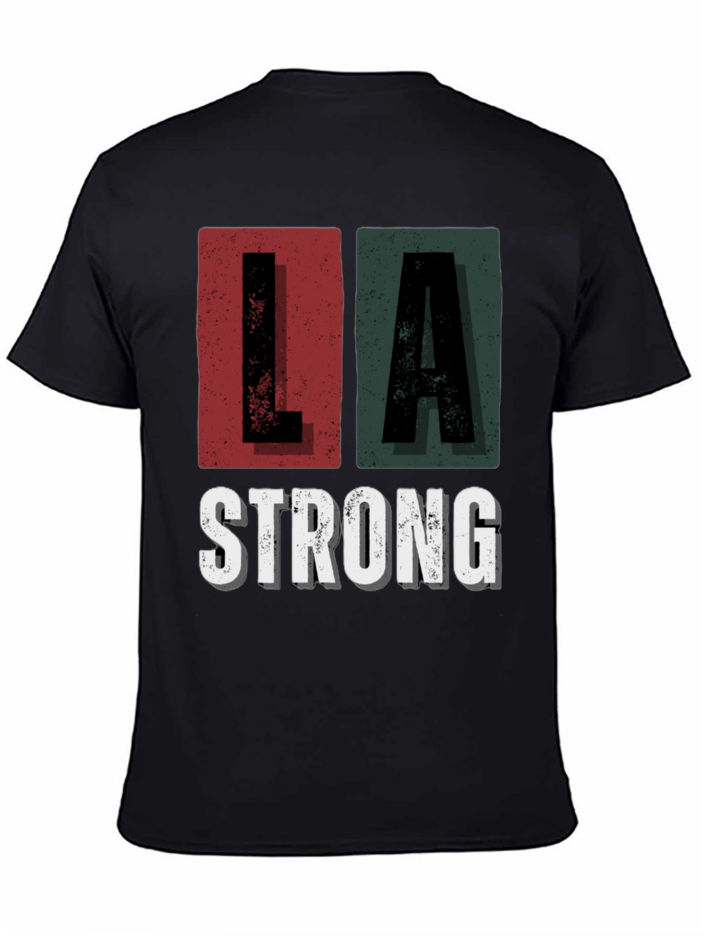 LA Strong Graphic Tee - Unisex Black Cotton T-Shirt