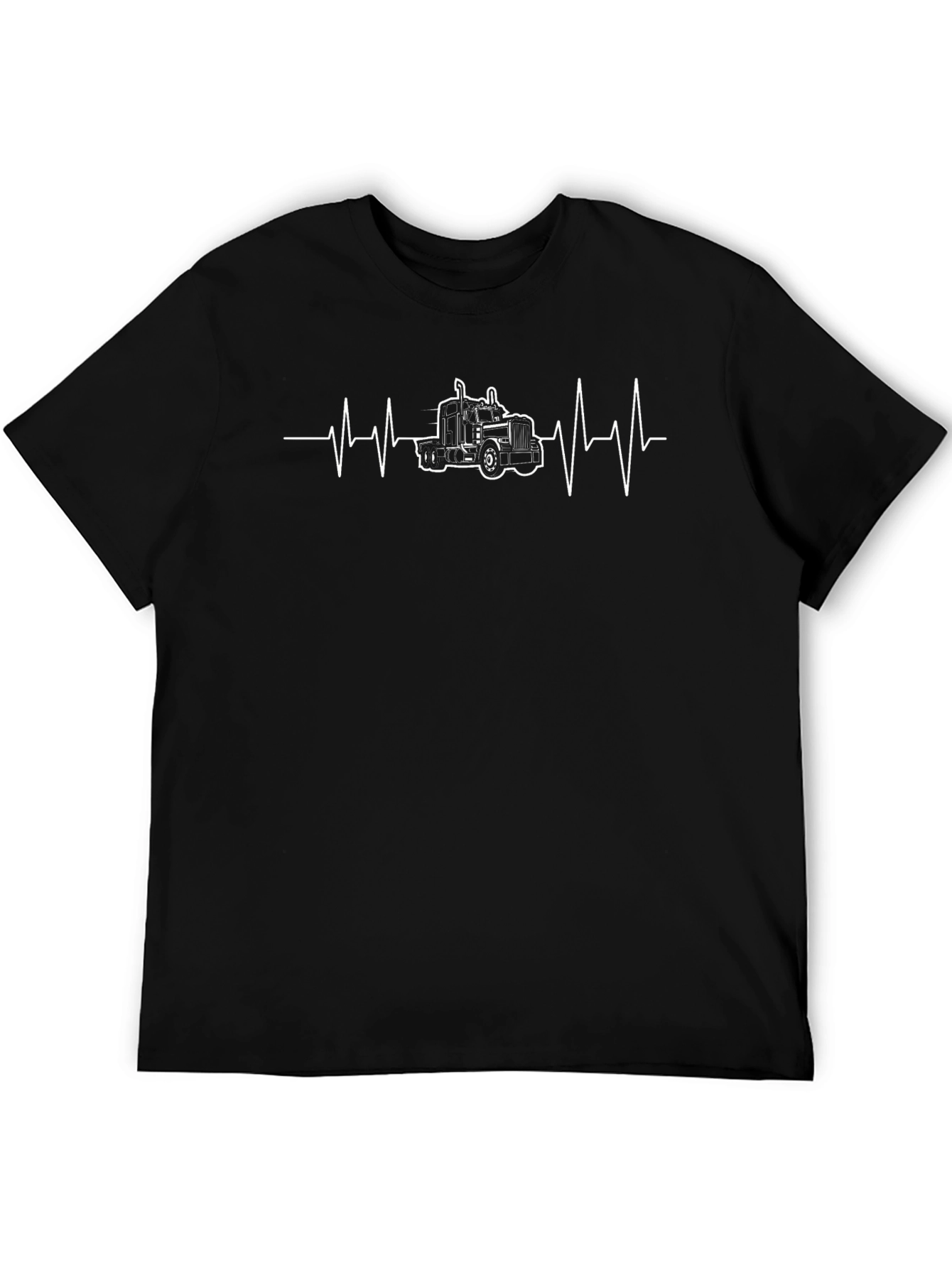Truck Heartbeat Graphic Tee - Black
