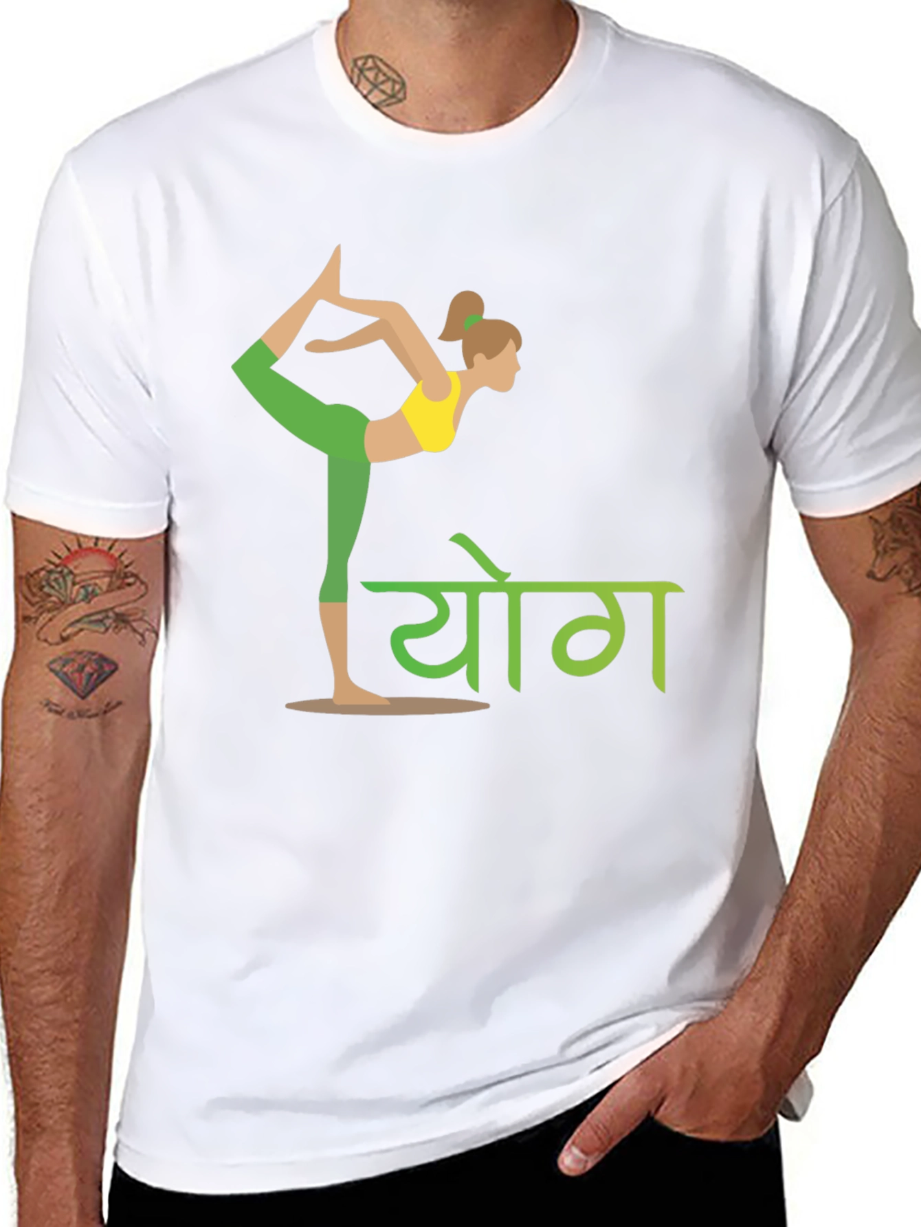 Yoga Pose Graphic T-Shirt - Mens Black Tee