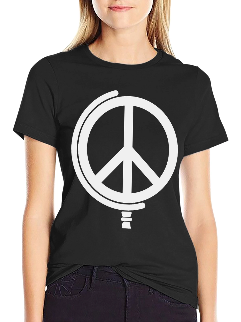 Peace Globe Graphic T-Shirt - Black