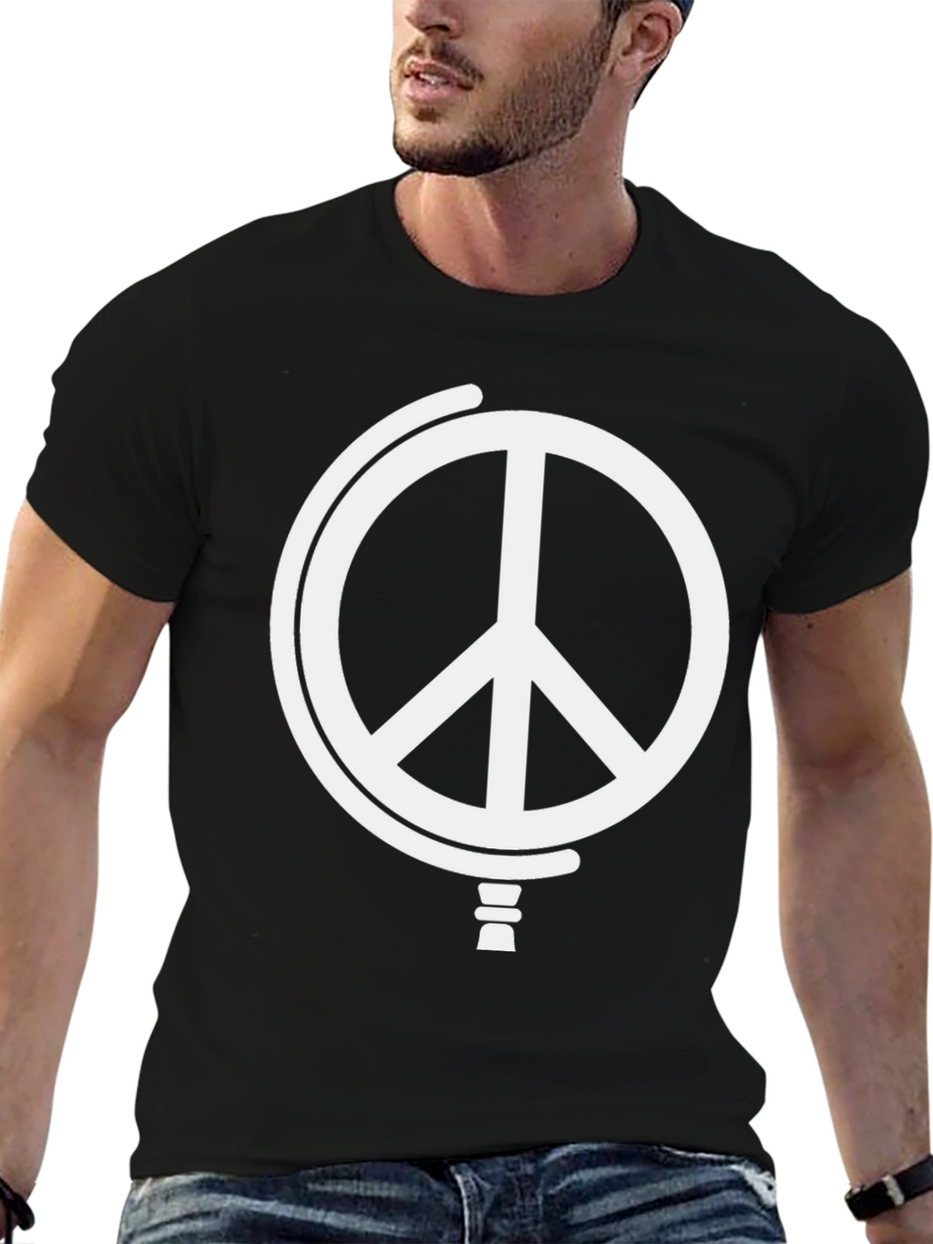 Peace Globe Graphic T-Shirt - Black
