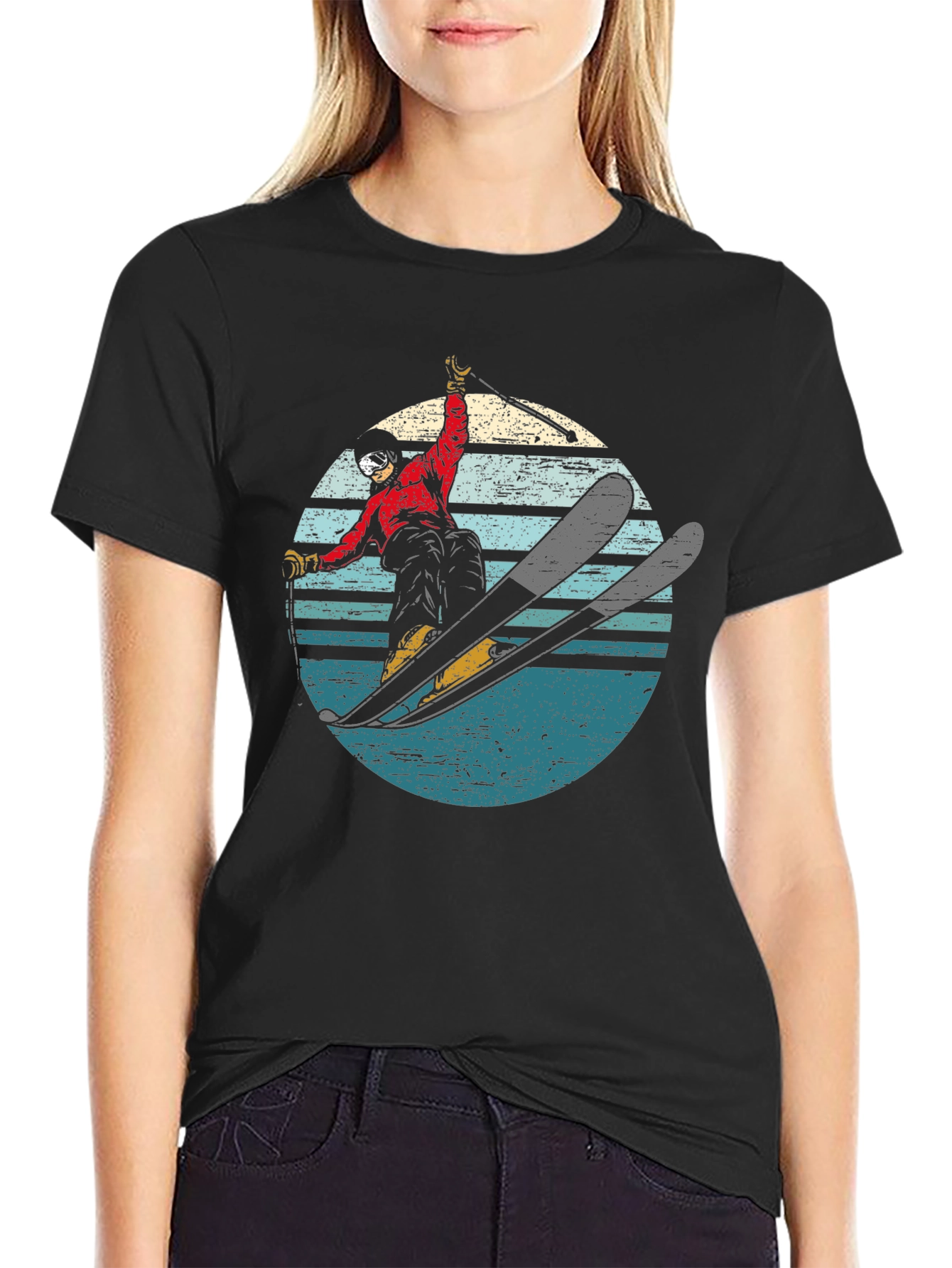 Retro Skiing T-Shirt - Vintage Style