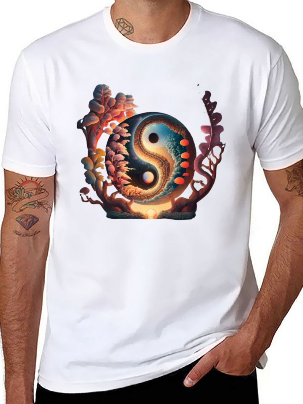 Yin Yang Graphic Black T-Shirt