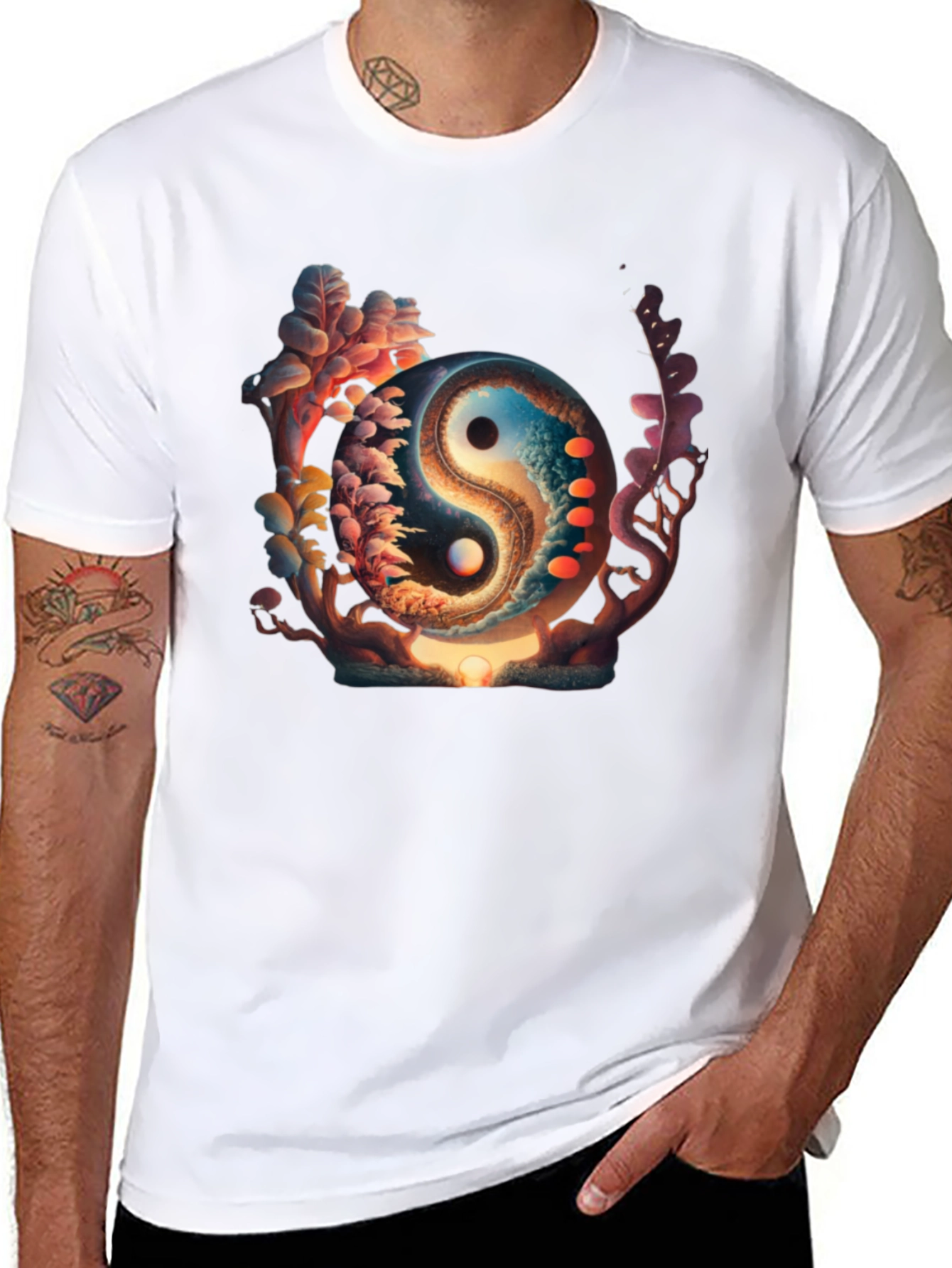 Yin Yang Graphic Black T-Shirt