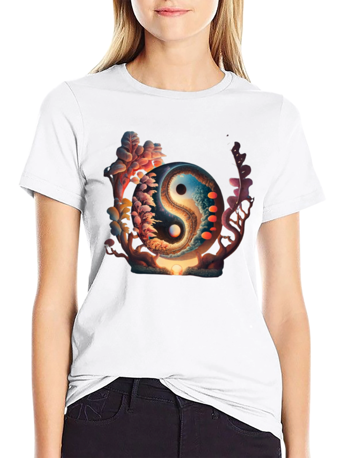 Yin Yang Graphic Black T-Shirt