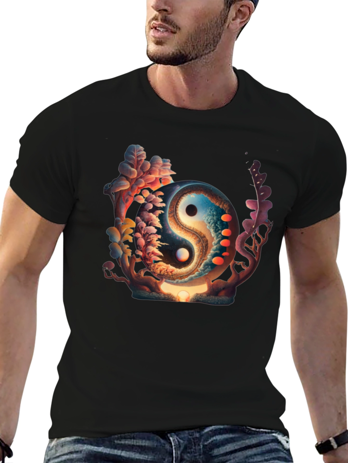 Yin Yang Graphic Black T-Shirt