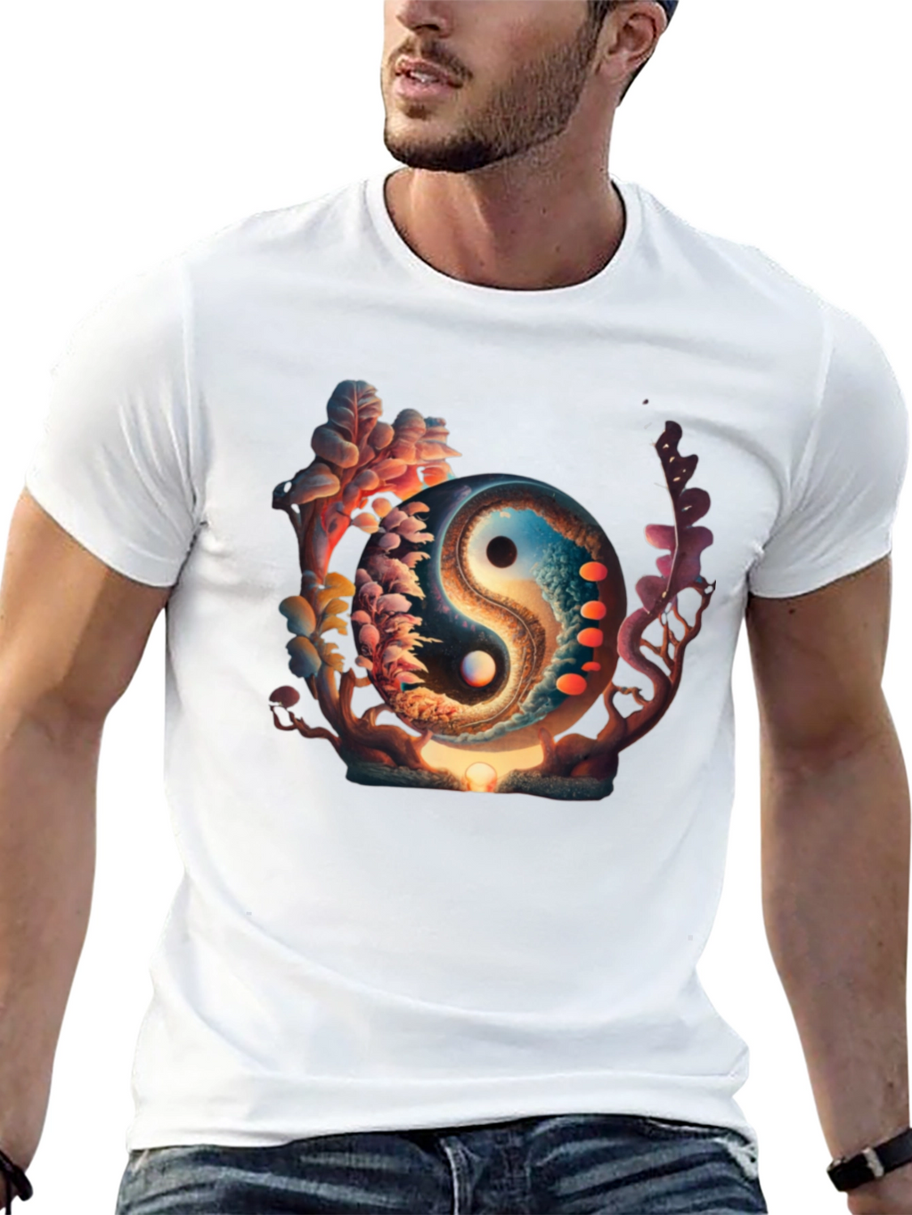 Yin Yang Graphic Black T-Shirt