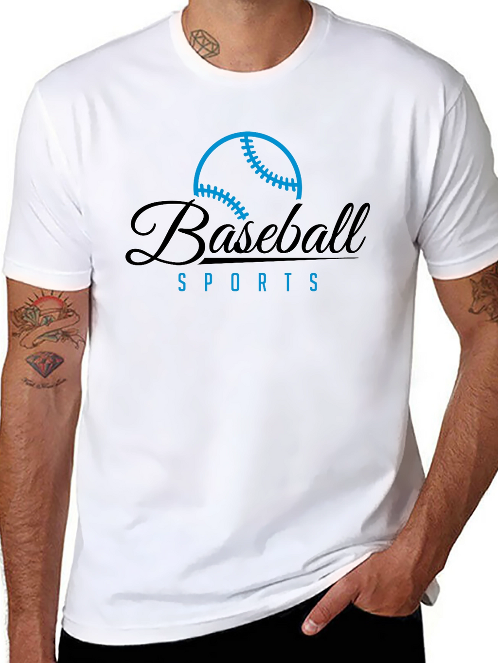 Baseball Sports Graphic Tee - Black