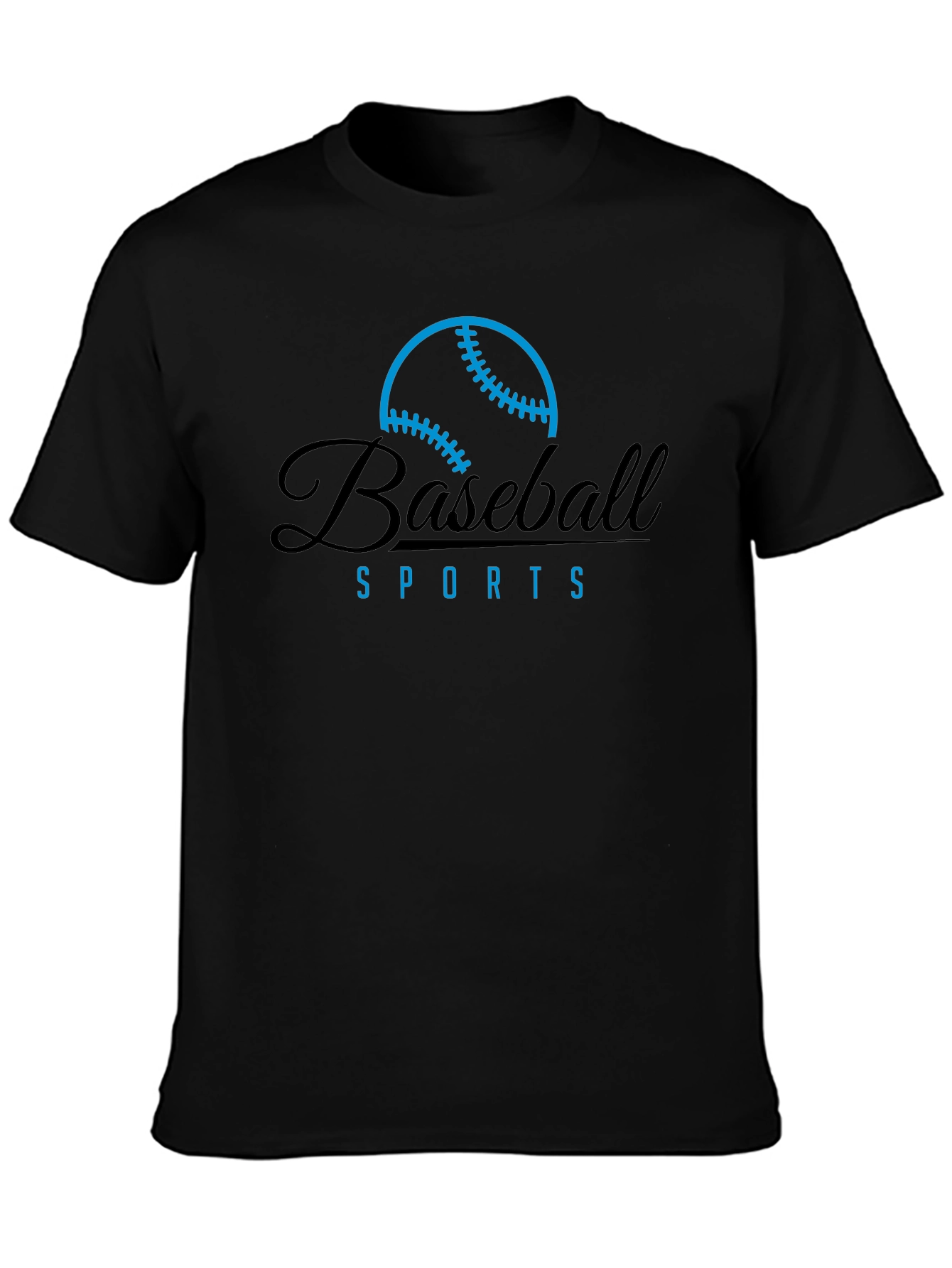 Baseball Sports Graphic Tee - Black