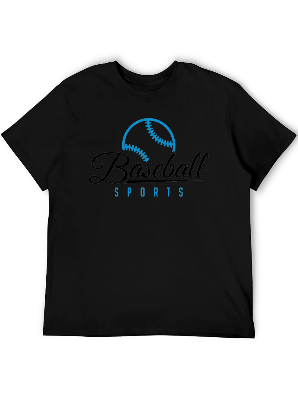 Baseball Sports Graphic Tee - Black