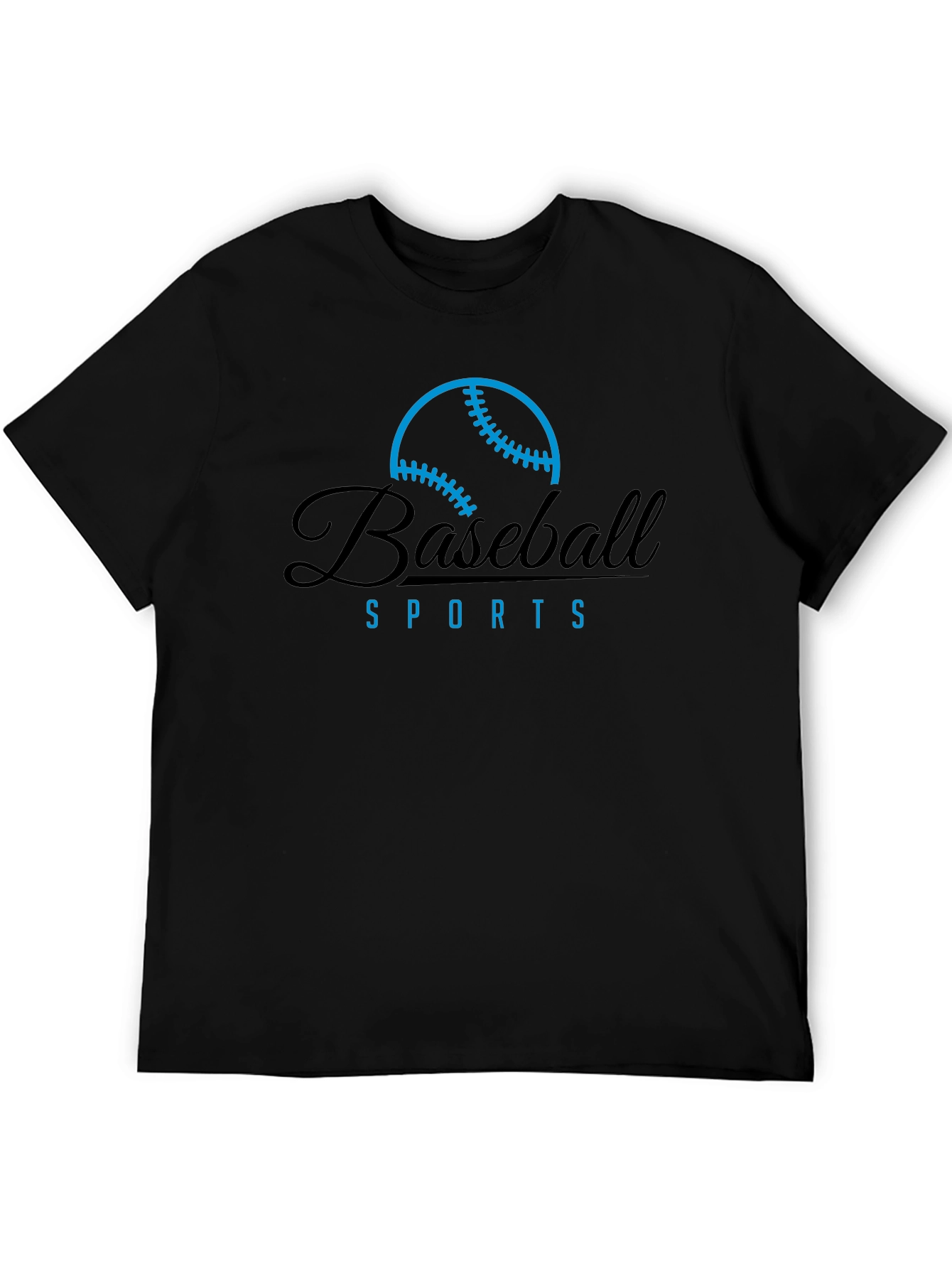 Baseball Sports Graphic Tee - Black