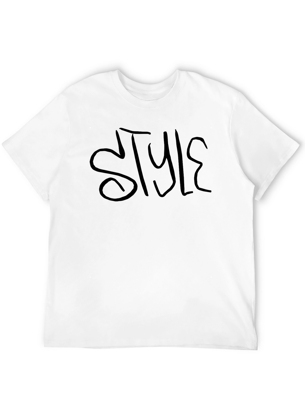 Stylish Black Crew Neck T-Shirt with STYLE Graphic
