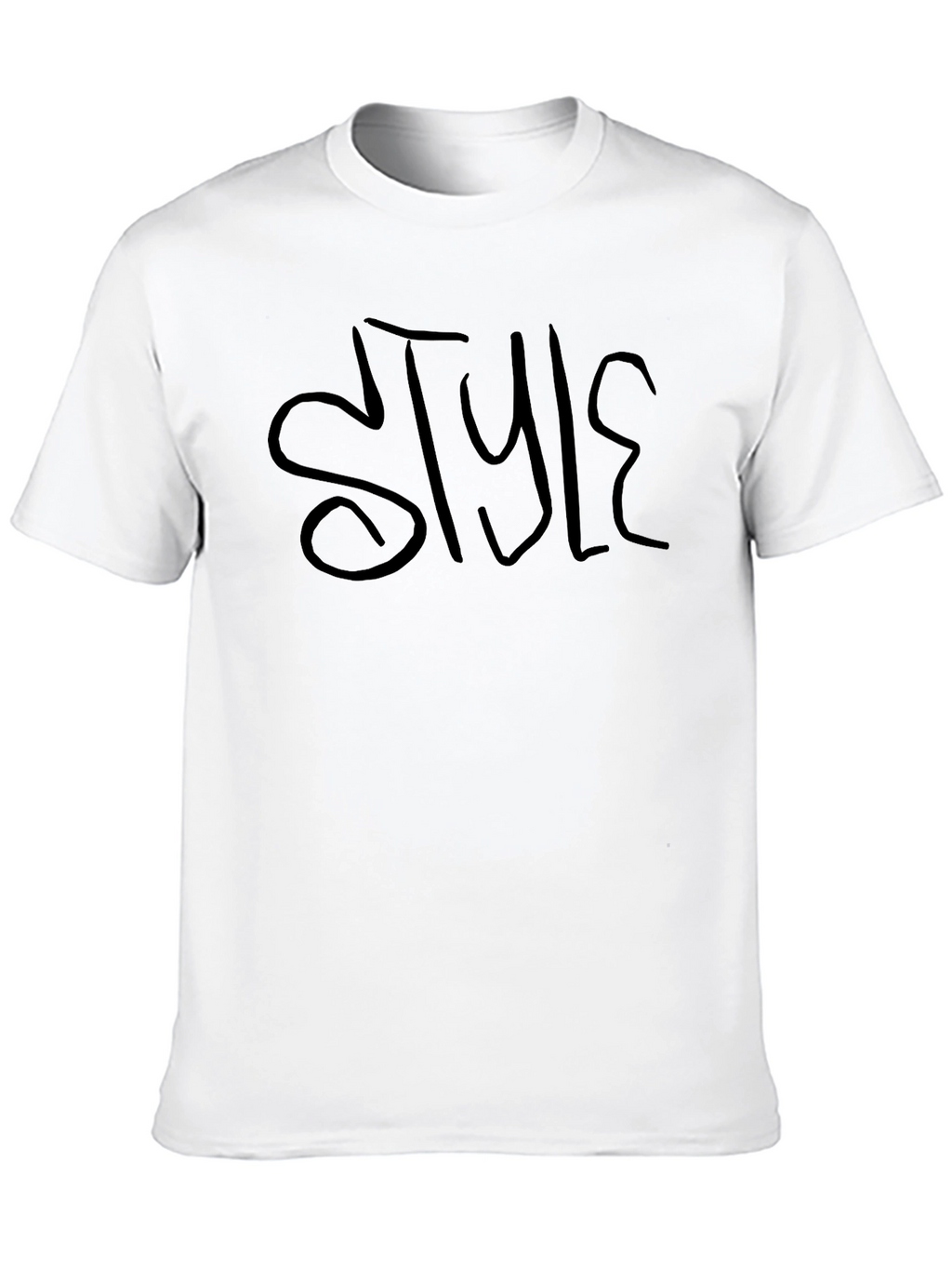 Stylish Black Crew Neck T-Shirt with STYLE Graphic